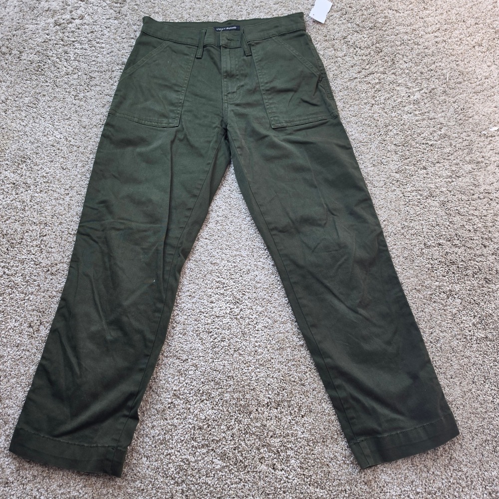 Lucky Brand Utility Pants Womens 0/25 Olive Green Cotton Stretch Casual Ladies